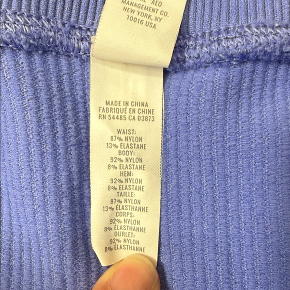 Aerie Blue and White Ribbed Athletic Shorts - Picture 3 of 3